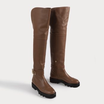 Leather combat boots
