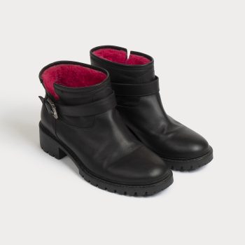 Leather biker boots