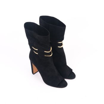 Open toe ankle boots