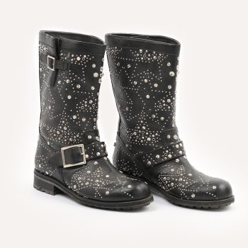 Leather biker boots