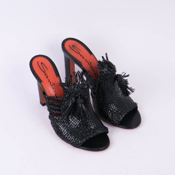 Black Wicker Sandals