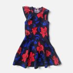 Floral Ribbed Knit Mini Dress