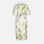 Lemon Print Fringe Midi Dress